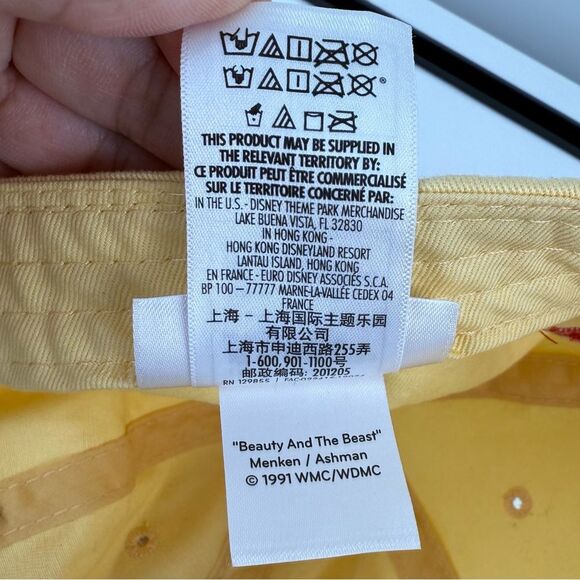 Beauty And The Beast Curved Bill 100% Adjustable Hat Disney Parks Yellow - Picture 7 of 7